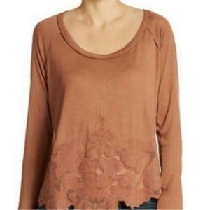 Free People lace top 💥 rust color